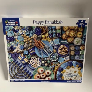 Happy Hanukkah White Mountain 500 Piece Puzzle - Picture 1 of 4