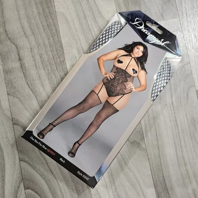 Dreamgirl Sexy Fishnet Lace Bodystocking Lingerie Style 0354X, Black, Queen Size - Image 1 of 4