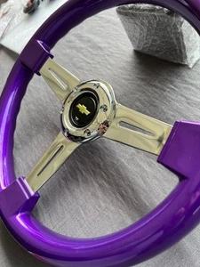 CHEVY Candy Purple steering Wheel &Hub Adapter Fits Most Gm Trucks From 69 To 05 - Picture 1 of 15