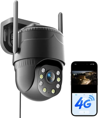 Telecamera 4G LTE Con SIM Senza Wifi, Registrazione 24/7, 2K Videocamera Sorvegl - Immagine 1 di 4