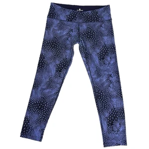 TUFF ATHLETICS Size L Womens Blue Stretch Pull On Athletic Cropped Leggings - Picture 1 of 7