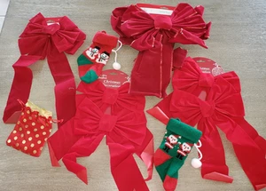 GRAN LOTE ROJO NUEVO TERCIOPELO ARCOS TAMAÑOS SURTIDOS DECORACIONES NAVIDAD MEDIAS MINI - Imagen 1 de 1