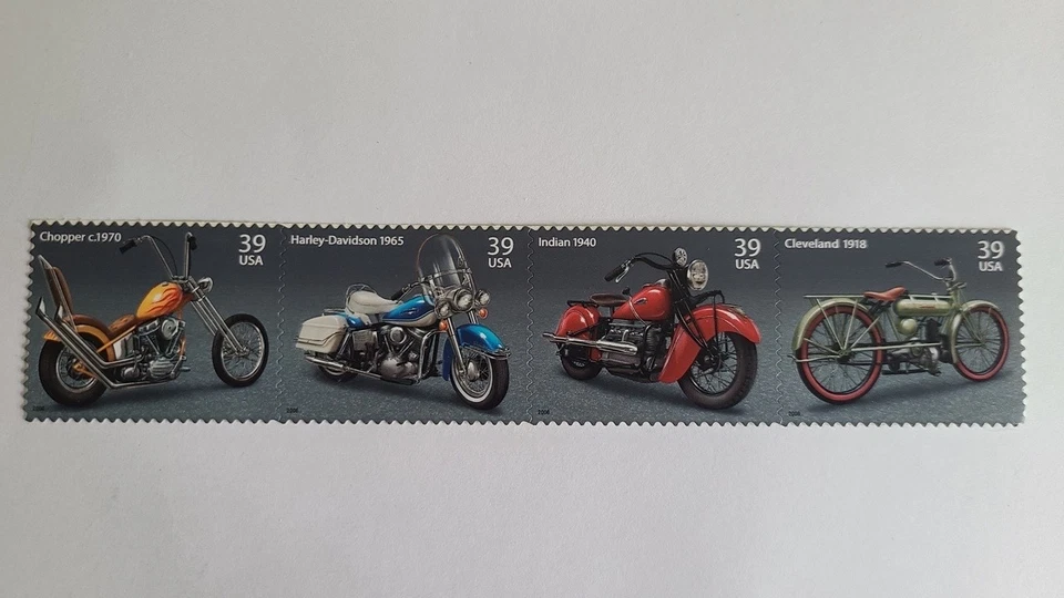 US 2006 #4085-4088 39c American Motorcycles strip of 4 MNH - Image 1 of 1
