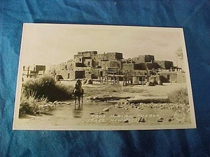1935 TAOS Nuevo México Pueblo Indio Foto Real Postal - Imagen 1 de 2