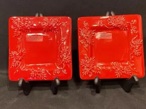 Rosso e Oro - Copriletto Natalizio Festività Foglia di Agrifoglio - Set di 2 - Made in Italy - Vasca - Foto 1 di 4
