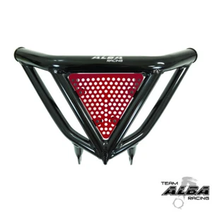 Raptor 660  Intimidator Front Bumper Black & Red Screens  Alba Racing 203 N3 BR - Picture 1 of 2