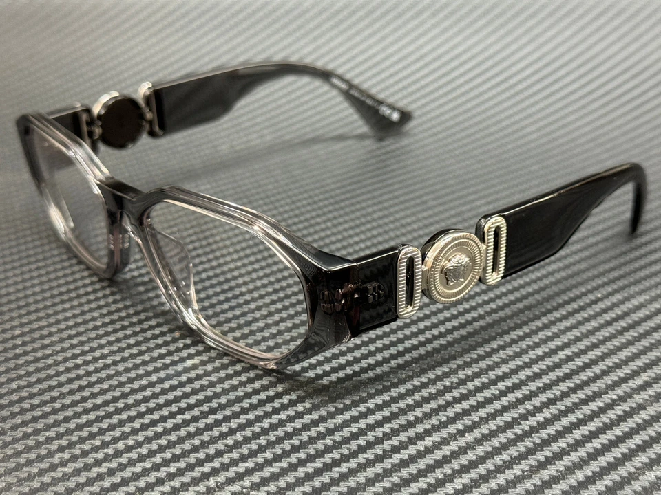 VERSACE VE3320U 593 Grey Transparent Men's 56 mm Eyeglasses