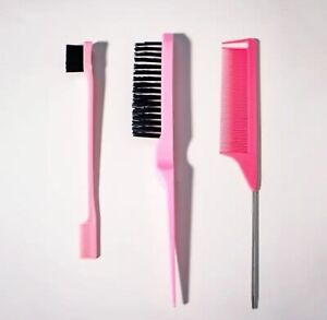 3pcs Hair Comb Set Teasing Brush, Edge Brush and Comb Bristle Hair Brush BRAND N