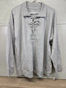 Michael Kors Sweatshirt Lace Up Collar  Heather - Picture 1 of 5