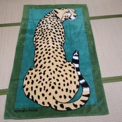 Alfombra de baño toalla de playa de algodón con estampado de leopardo HERMES Paris ¿verde 59 pulgadas? ~ 35 pulgadas Foto 1 de 4