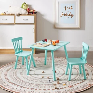 Juego de mesa y silla para niños mesa cuadrada con 2 sillas, para niños pequeños jugando a leer - Imagen 1 de 16