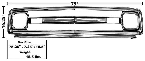 Chevrolet 1969-70 camioneta parrilla carcasa con barra central - cromo nuevo Foto 1 de 1
