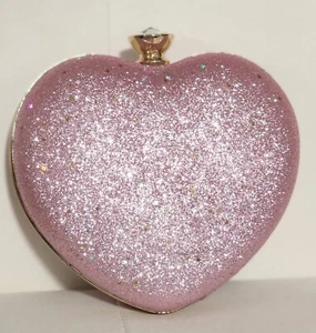 Sequins Bling Heart Crossbody/Clutch/Shoulder bag with Chain Strap-Pink - Picture 1 of 3
