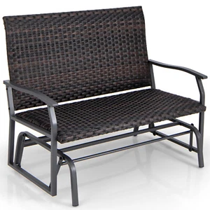 2-Person Outdoor Swing Glider Bench w/ Quick Dry Foam Seat All Weather - Picture 1 of 9