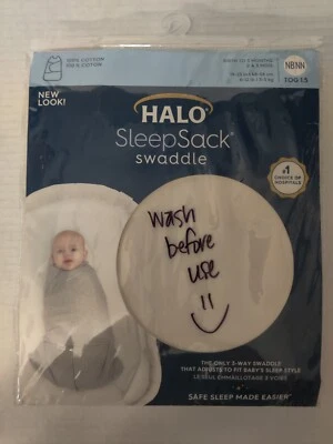 HALO Sleep Sack Swaddle  100% Cotton NB 6-12 lbs Natural 0-3 Mos. Ivory Neutral - Image 1 of 2
