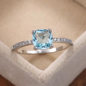 Simple Cubic Zirconia Rings - Elegant Party Wedding Finger Ring Women Jewelry - Picture 1 of 19