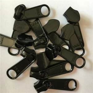 5Pcs 5# Black Metal Zipper Slider Head Pull Reverse Clothing DIY Repair Replace - Picture 1 of 2