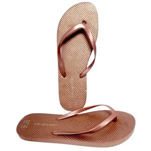 Sandali da spiaggia donna Primark oro rosa infradito metallizzati lucidi UK - Foto 1 di 11