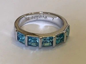 Lia Sophia 5 Stone Glass Ring Silver Tone size 7 - Picture 1 of 4
