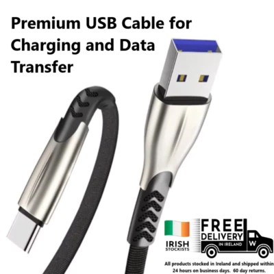 USB C Type C Fast Charge Data Cable for Android Samsung Huawei Sony LG  - Image 1 of 4