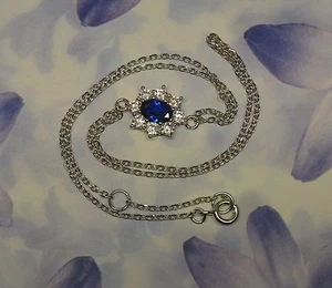 Bracelet Main Fleur Marquise de Saphir et Diamant Cz Sertie Argent Dolly-Bijoux  - Picture 1 of 7