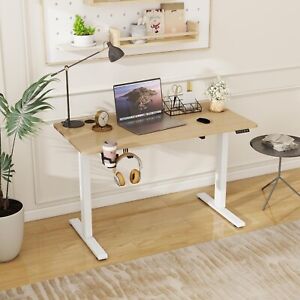 Electric Standing Desk  Height Adjustable Sit to Stand Table Office 120cm White