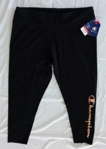 Champion Ladies Plus Size 3X Workout Leggings Black Active Knit Wicking NEW - Picture 1 of 9