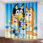 Kids Bluey Curtains Thick Blackout Bedroom Curtains Thermal Ring Top Eyelet Gift