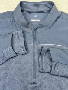 Adidas Golf Pullover 1/4 Zip Blue Geometric Polyester Fleece Multi Cuff size M. - Picture 1 of 8