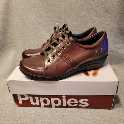 Hush Puppies Champion Oleena Women's Size 8 Medium Dark Brown Leather Shoes - Image 1 of 4