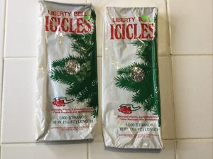 2 Paquetes De Colección Liberty Bell Oropel Plata Icicles 18" 2000 Hilos Total Sellado NUEVO - Imagen 1 de 5