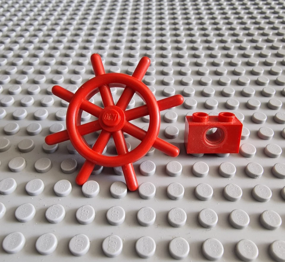 LEGO Boot Schiff Steuerrad Ruder Lenkrad Rot 1 Stück 4790 3700 P22 - Bild 1 von 1