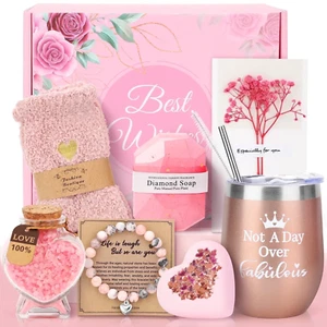10 Pack Mother'S Day Gift Baskets under $20, Holiday Gifts for Mom Women, Pink - Picture 1 of 12