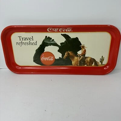 Vintage Coca Cola “Travel Refreshed 1950 Ad” Tray, Vintage Reproduced 1991 Nice - Image 1 of 4