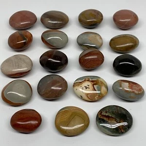 2,2 lb, 1,6"-2,1", 19 piezas, jaspe policromado piedra de palma pulido, B37047 - Imagen 1 de 12