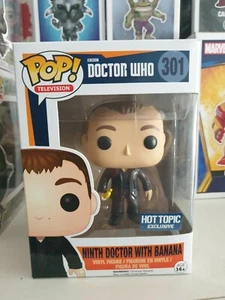 Funko pop Doctor Who Ninth doctor whit banana hot topic exclusive + protector - Imagen 1 de 2