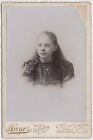 CIRCA 1890s CABINET CARD HAYNES CUTE LITTLE GIRL IN FANCY DRESS PORTLAND OREGON