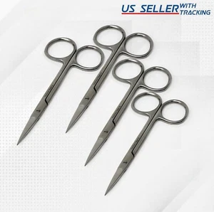 4 Each IRIS Scissors 4.5" Straight Surgical Dental Instruments ( High Quality ) - Picture 1 of 3