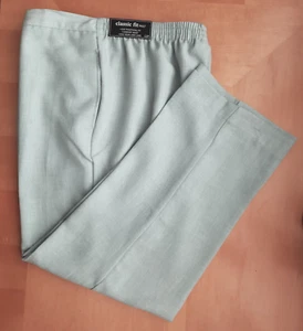 Alfred Dunner klassische Passform hell aquamarin flache Vorderseite elastische Taille Hose Gr. 12 P neu mit Etikett - Bild 1 von 3