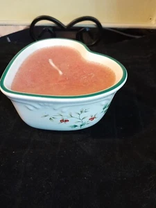 Pfaltzgraff Winterberry Heart Lite Red Candle 4-1/8" New Never Used - Picture 1 of 6