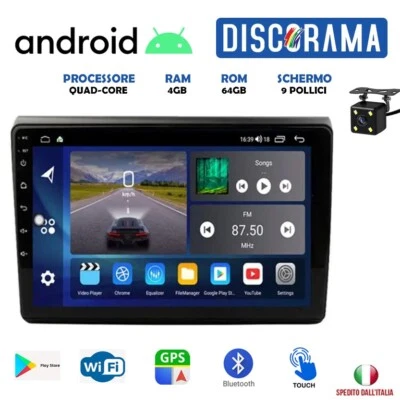 AUTORADIO ANDROID FIAT BRAVO 2007-2012 STEREO AUTO TOUCH 9" POLLICI WIFI 4/64GB - Immagine 1 di 4