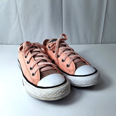 Converse All Star Juvenil Niños Grandes Talla 1 Parte Superior Baja Cuero Rosa Estrella Encaje "662330C" Foto 1 de 4