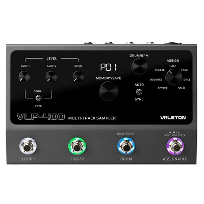 Valeton Dual Track Stereo Looper for Guitar, Bass, Keyboard, 7 Loop Effects - Image 1 of 4