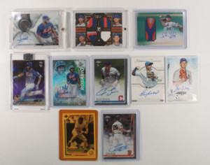 Lot 9 Baseball Cards Rosario, Syndergaard, Matz, Cespedes, Shaw, Bauers, Sanders