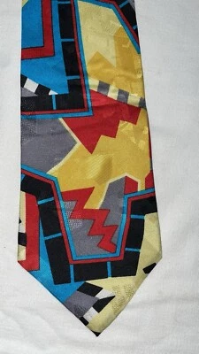 Cravatta Memphis Milano vintage 100% Seta - Imagen 1 de 4