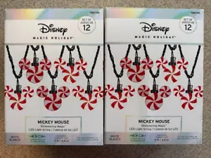 2 boxes Disney Magic Holiday Mickey Mouse Shimmering Magic Set of 12 LED Lights - Picture 1 of 3
