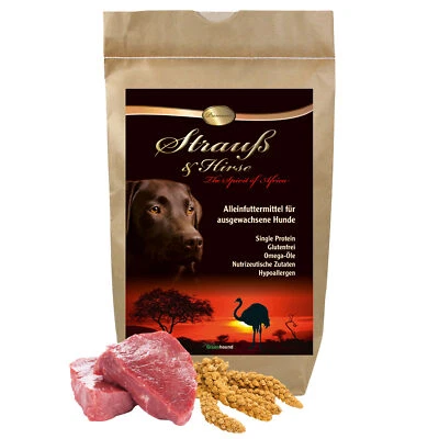 Schecker Trockenfutter - Strauß & Hirse Premium - glutenfrei hypoallergen 1,5 kg - Bild 1 von 4