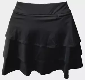 Adidas Ruffle Tennis Skirt Skort XL 14 16 Golf Short Black POCKETS Pickle Ball - Picture 1 of 7