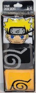 Naruto Shippuden Collection Para hombres 3 Pares Calcetines Crew Talla 8-12 BioWorld TOTALMENTE NUEVOS - Imagen 1 de 6