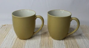 VTG NORITAKE COLORWAVE YELLOW SET 2 COFFEE MUGS CUPS STONEWARE SPECKLED 8491 - Picture 1 of 11